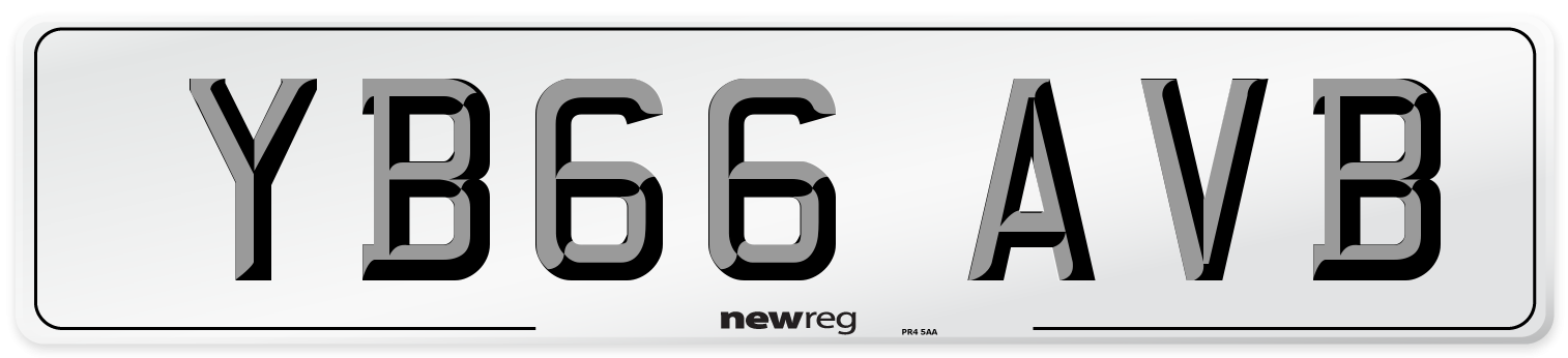 YB66 AVB Number Plate from New Reg